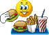 smiley eating hamburger animated