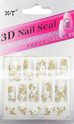 3D Gold Charming Rose Nail Art Stickers/Decals 28  